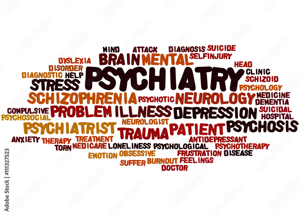 Psychiatry, word cloud concept 3 Stock Illustration Adobe Stock