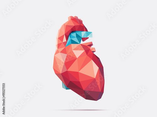 Heart poly faceted