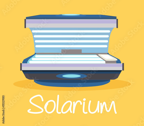 Solarium. Vector flat cartoon illustration