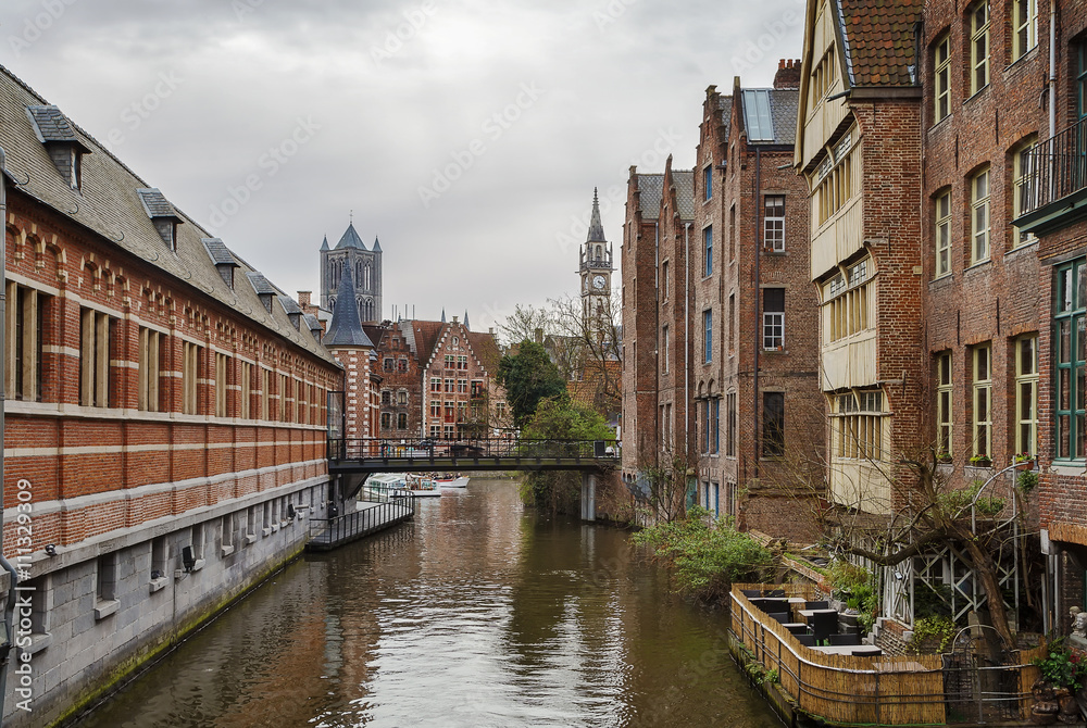 view of channel in Ghent, Belgium