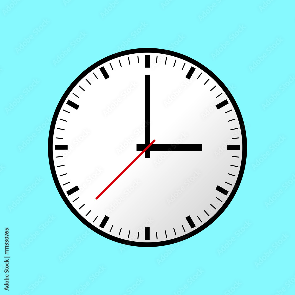 Clock icon, Vector illustration, flat design. Easy to use and edit. EPS10. Blue background. Clock icon, Vector illustration, flat design. Easy to use and edit. EPS10. Blue background.