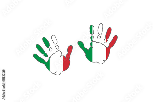 Italy hands flags
