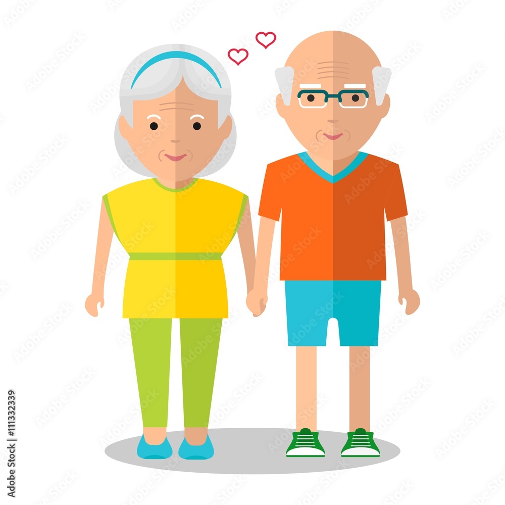 elderly couple sport walk