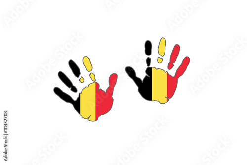 Belgium hands flags