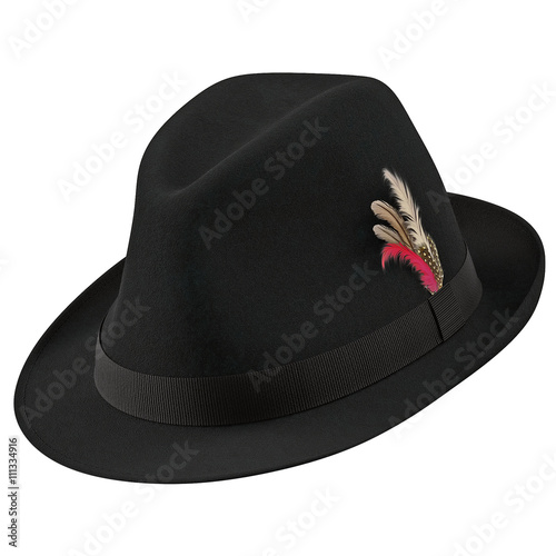 Fedora hat isolated on white 3D Illustration