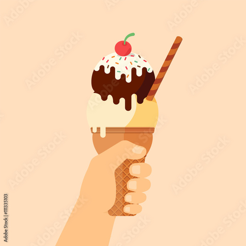 liberty ice cream with hand and cherry