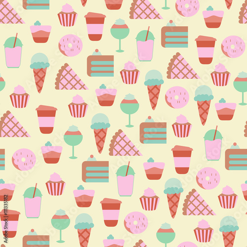 Seamless Background with Sweets and Candies