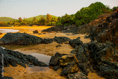 Om beach, Gokarna, Karnataka, India photo