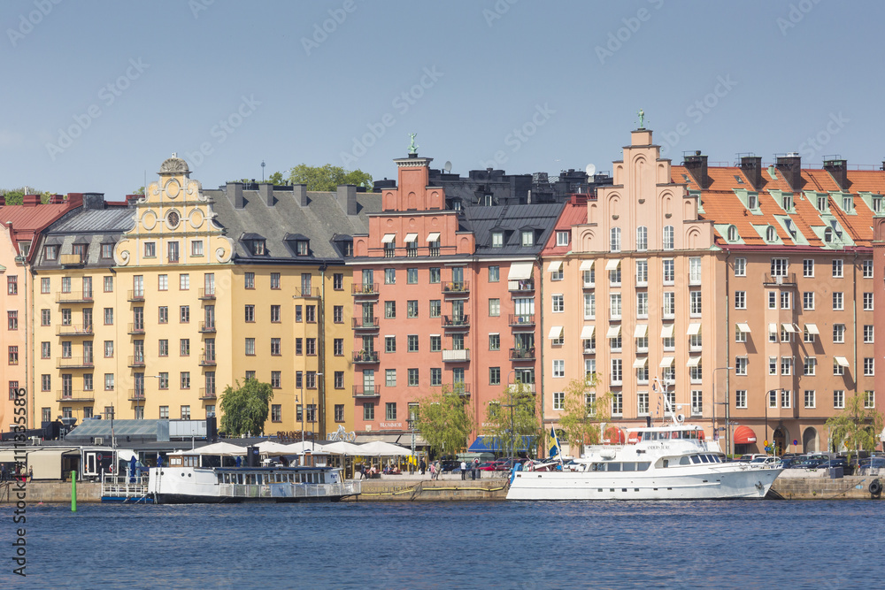 Scenic summer panorama in Stockholm, Sweden