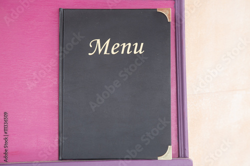 Menu Book on Pink Background