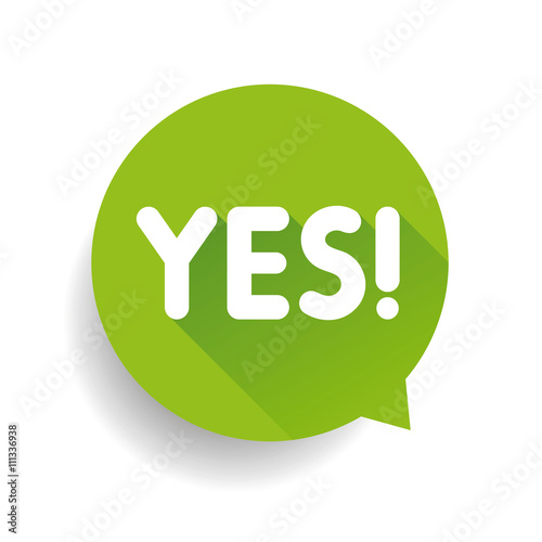 Yes label vector sign speech bubble