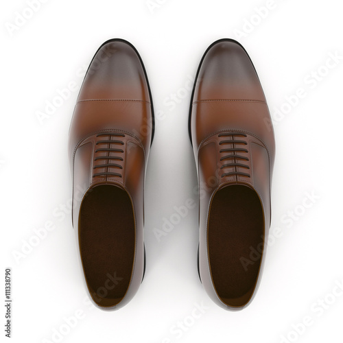 The man's shoes isolated on white 3D Illustration
