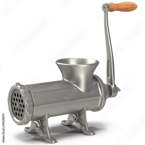 Meat Grinder isolated on white 3D Illustration photo