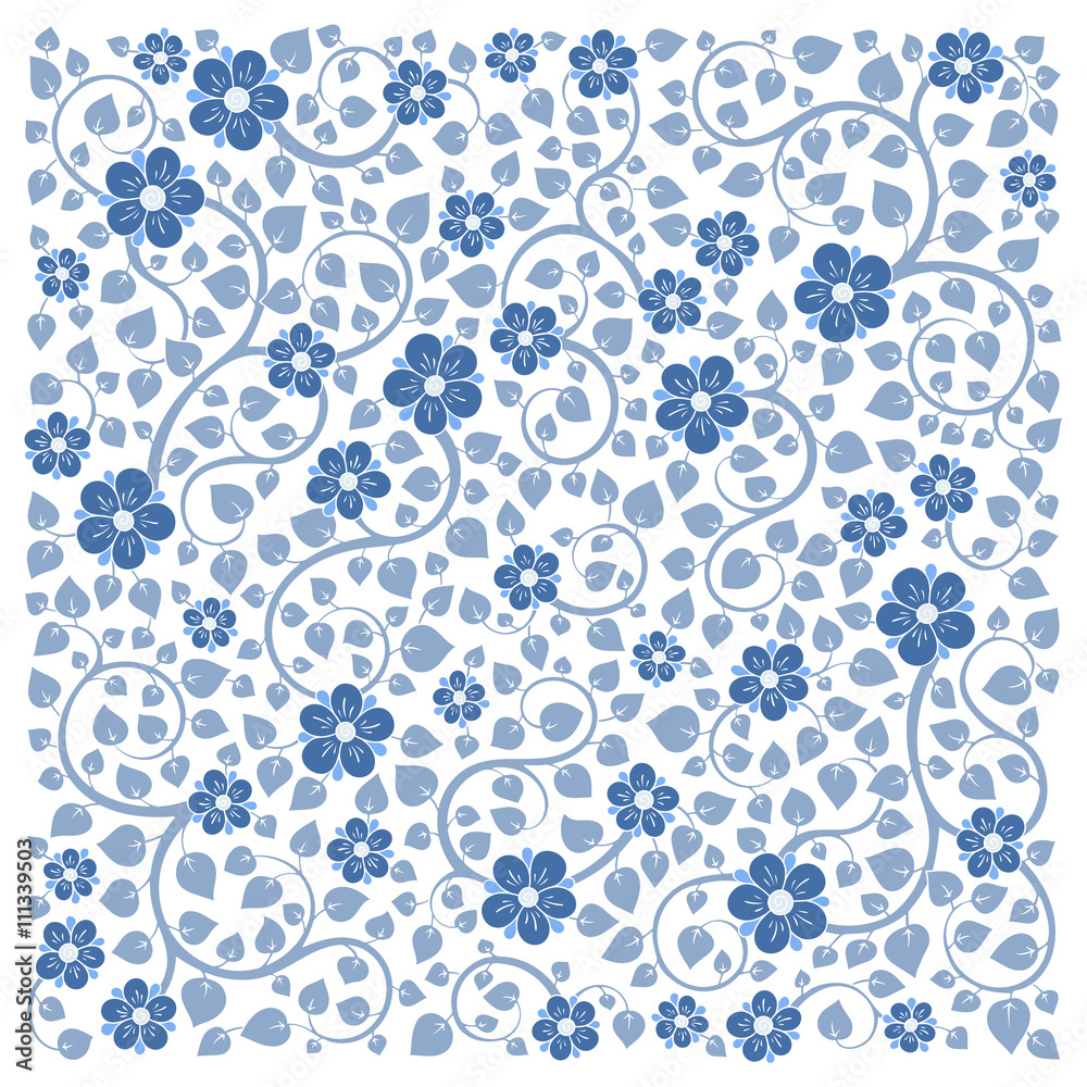 Vector illustration of square made with floral elements. Vector illustration of square made with floral elements.
