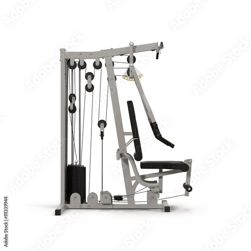 Multifunction Gym Machine on White 3D Illustration