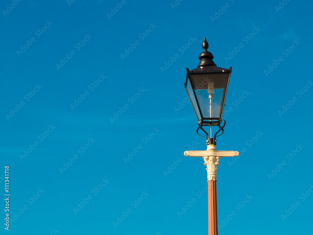 old fashioned railway platform lamp
