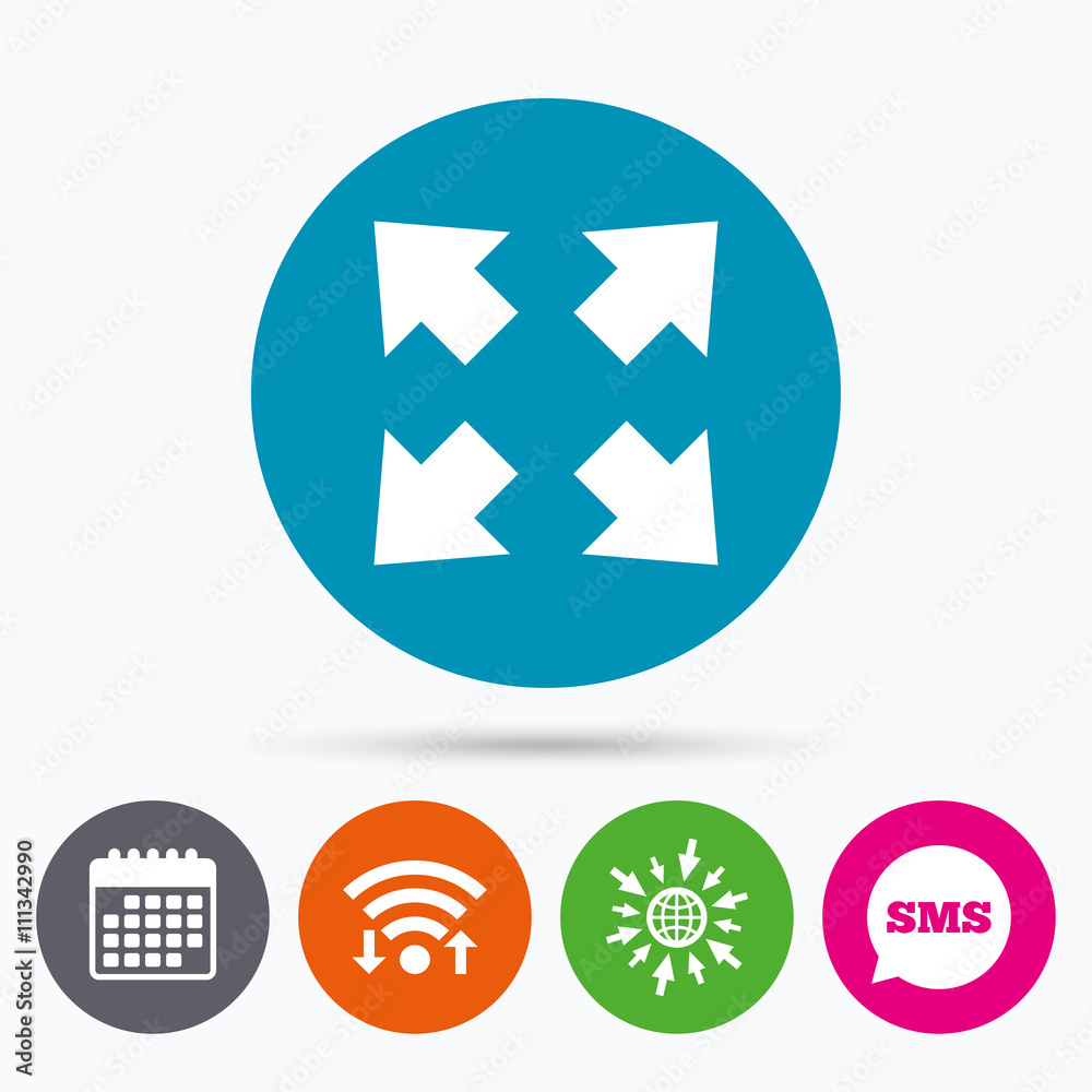 Fullscreen sign icon. Arrows symbol. Fullscreen sign icon. Arrows symbol.