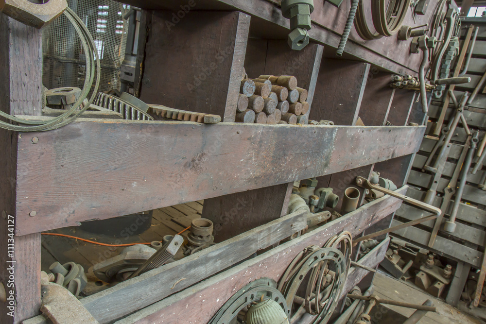 Rusty tools in workroom