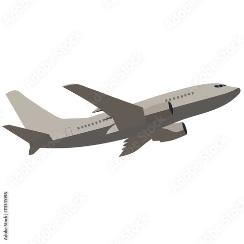 Transport airplane, isolated vector