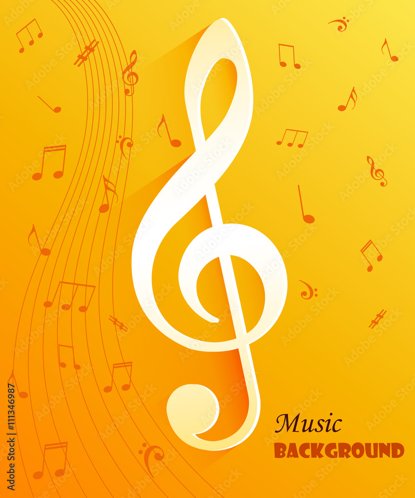 Naklejka premium Abstract musical background with notes 