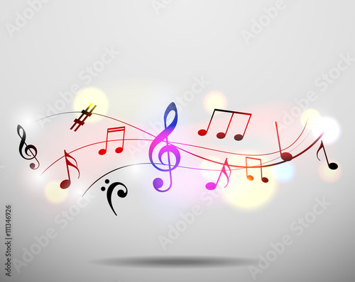 Abstract musical background with notes
