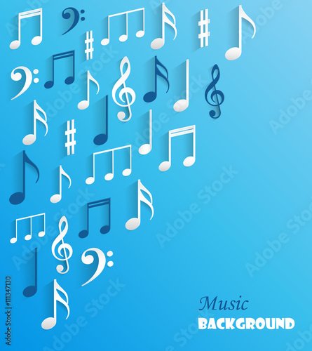 Abstract musical background with notes
