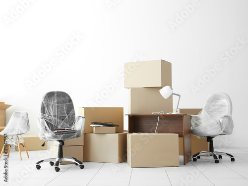 Moving cardboard boxes and ...