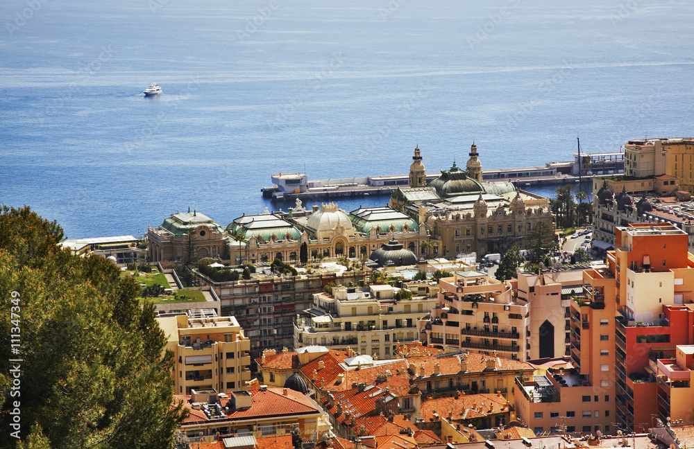 Panoramic view of Monte Carlo. Principality of Monaco