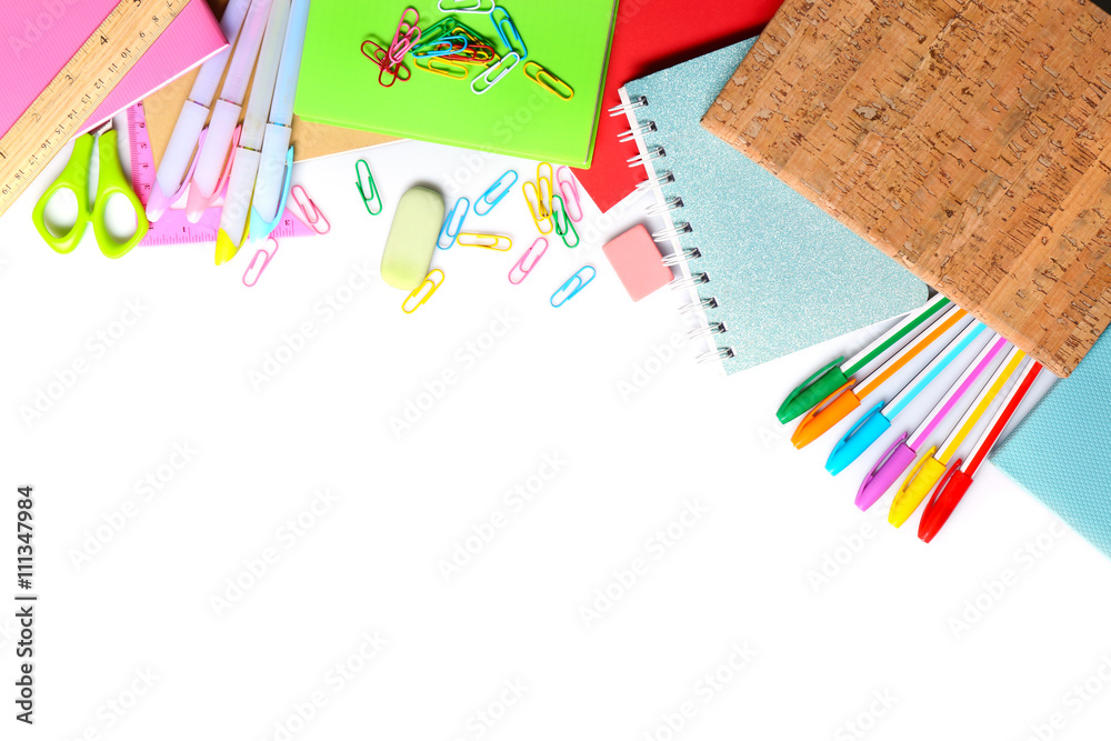 Obraz premium Set of stationery isolated on white