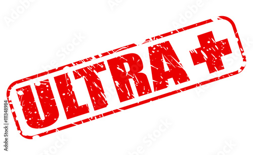 ULTRA plus red stamp text