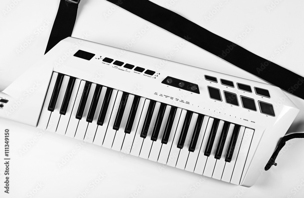 Fototapeta premium Keyboard of synthesizer closeup