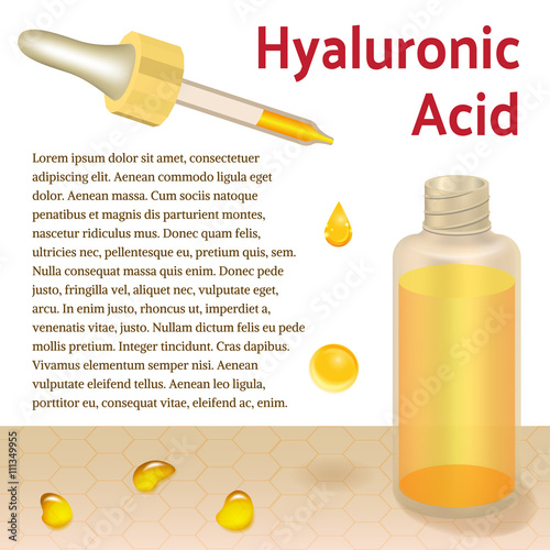 Hyaluronic Acid Bottle and Pipette. Place for Text