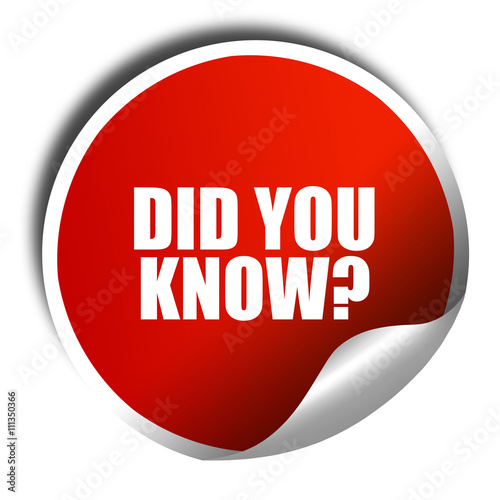 did you know, 3D rendering, red sticker with white text Free Download did you know, 3D rendering, red sticker with white text - GFXLoad