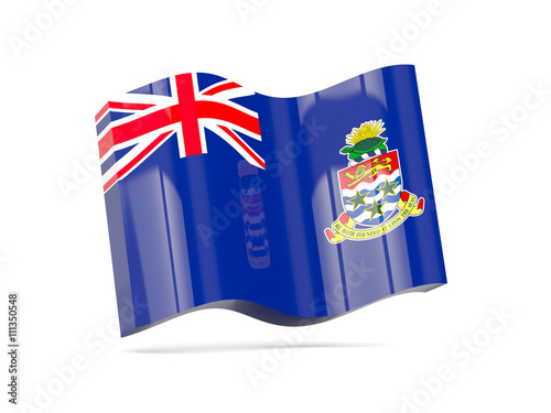 Wave icon with flag of cayman islands