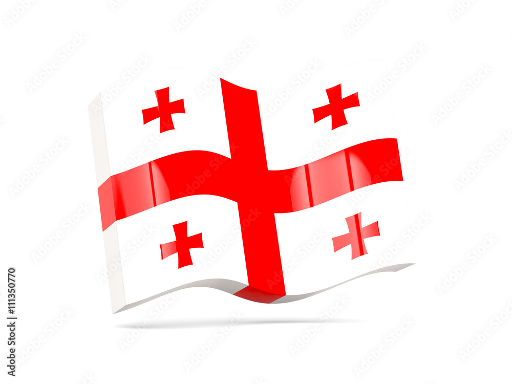 Wave icon with flag of georgia