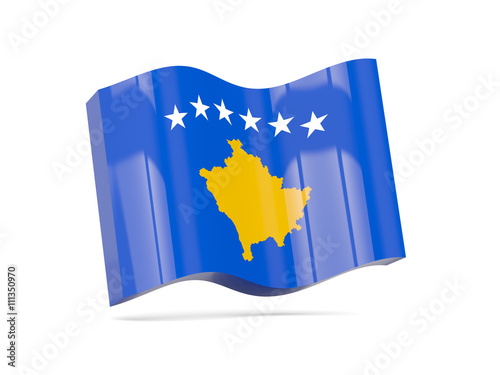 Wave icon with flag of kosovo