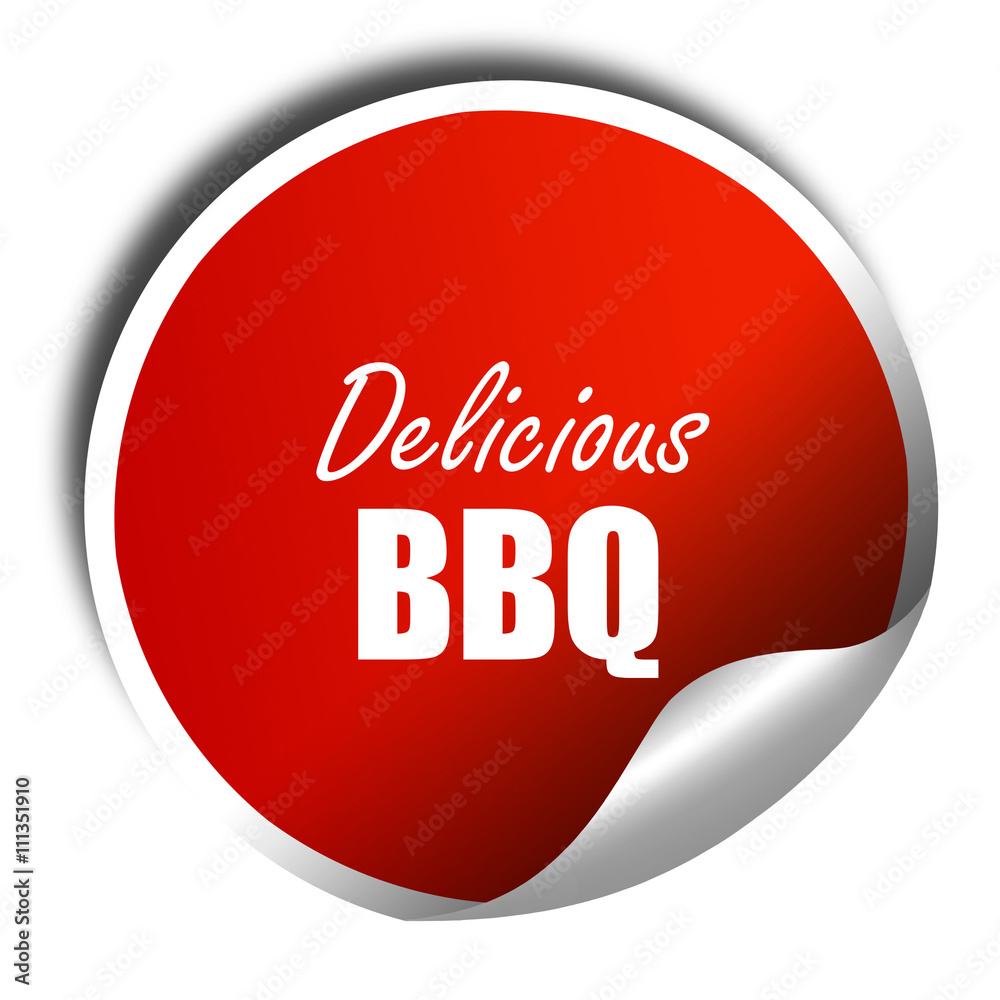 barbecue sign background, 3D rendering, red sticker with white t barbecue sign background, 3D rendering, red sticker with white t
