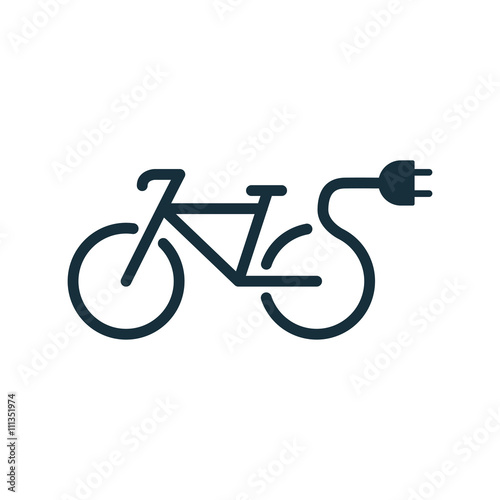 electro bicycle bike e-bike icon on white background