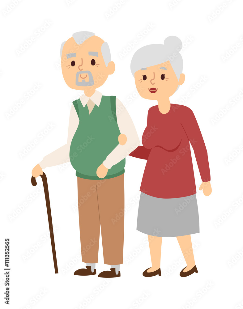 Aged people vector illustration.