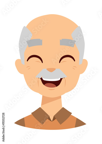 Happy grandpa vector illustration.