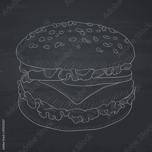 Delicious and appetizing hamburger.