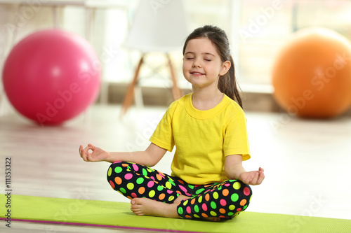Little cute girl practicing...