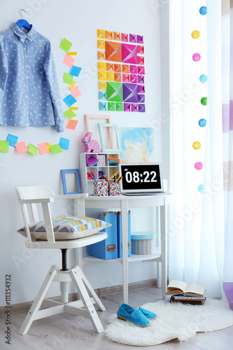 Modern stylish workplace in...