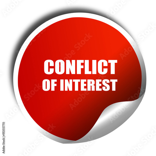 conflict of interest, 3D rendering, red sticker with white text Free Download conflict of interest, 3D rendering, red sticker with white text - GFXLoad