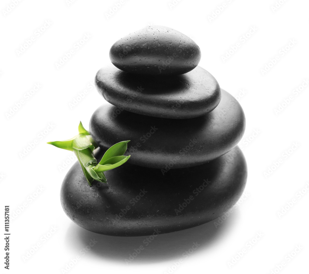 Stack of spa hot stones isolated on white background Stack of spa hot stones isolated on white background