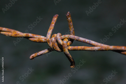 Rusty barbed wire in Thailand farm 