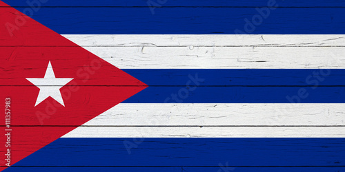 Flag of Cuba on wooden background