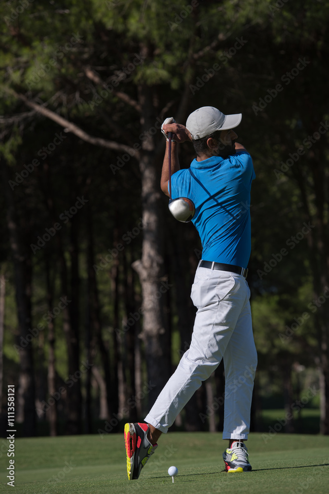 Obraz premium golf player hitting shot
