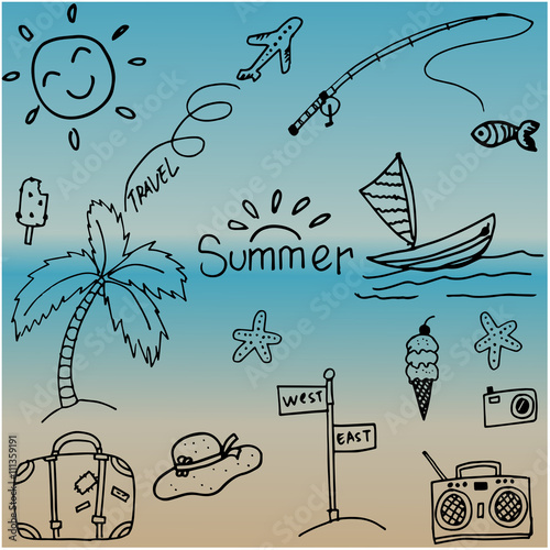 Doodle vector travel