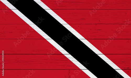 Flag of Trinidad and Tobago on wooden background